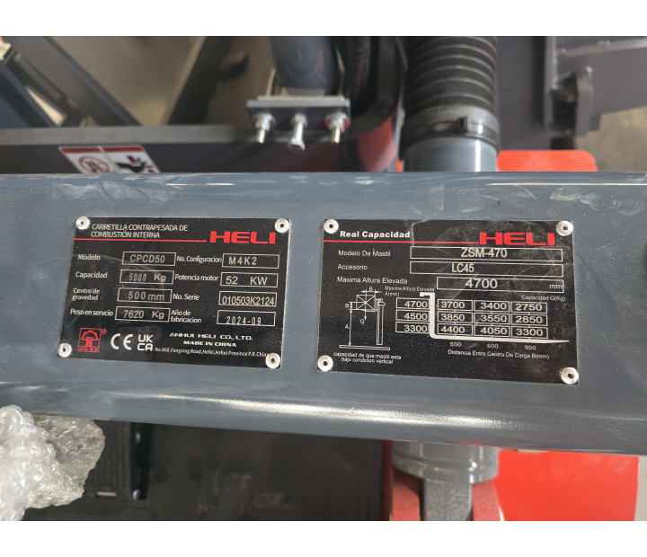 Montacargas Combustión Diesel Heli CPCD50