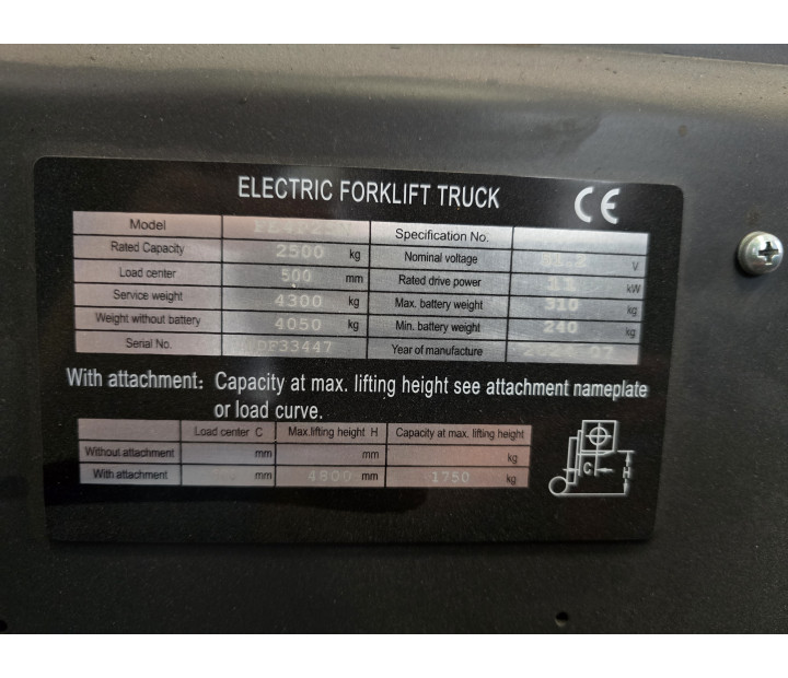 Montacargas Noblelift FE4P25N electrico 2.5 toneladas